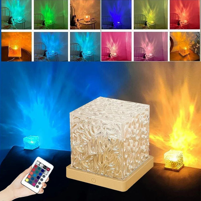 LED 3D Ocean Wave Projector Night Lamp – Water Ripple & Northern Lights Effect